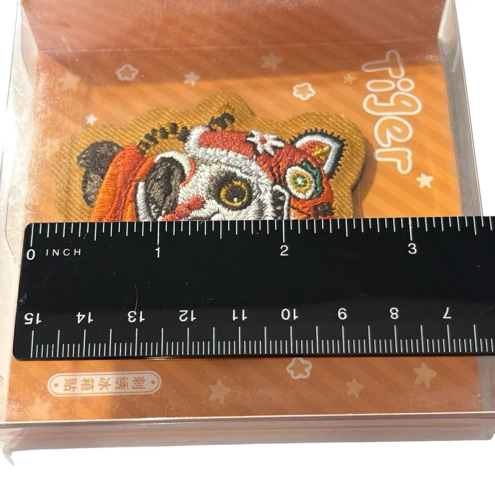 NIB Panda Bear Magnet Tiger Embroidery Figural Anime Big‎ Eye Cartoon Animal